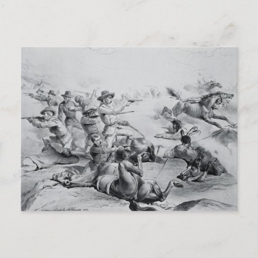 De laatste Slag van Algemene Custer Briefkaart (Voorkant)