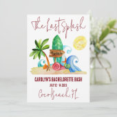De laatste splash, strand, surfen vrijgezellenfees kaart (Staand voorkant)