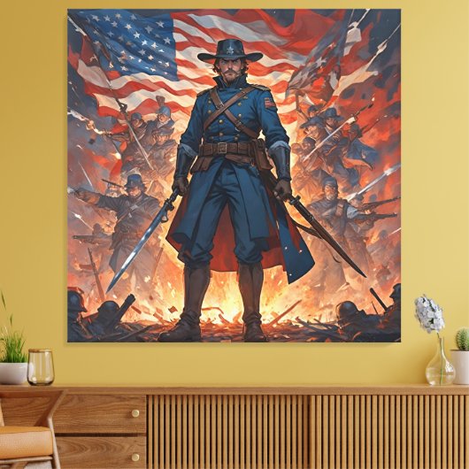 De laatste stand van de commandant canvas afdruk (Insitu (Woonkamer))