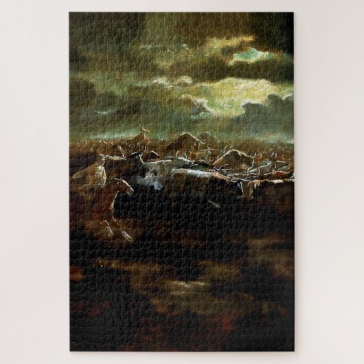 “De laatste stelling” Westerse kunst van Charles M Legpuzzel (Verticaal)