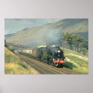 De laatste stoomtrein van de Britse spoorweg naar Poster