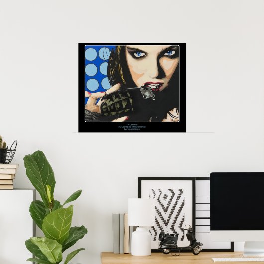 ‘De laatste strohalm’ op een schilderij Poster (Thuiskantoor)