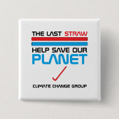 De laatste stroming, klimaatverandering vierkante button 5,1 cm (Voorkant)