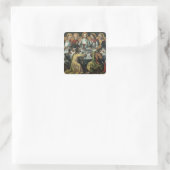 De laatste Supper, 1482 Vierkante Sticker (Tas)