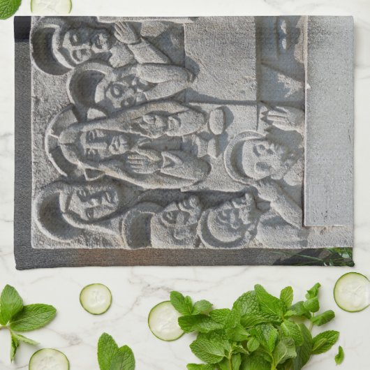 De laatste Supper Gravestone Theedoek (Gevouwen)