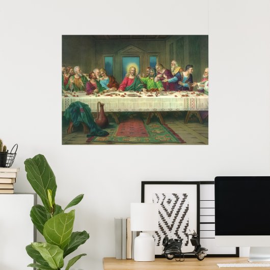 De laatste Supper oorspronkelijk door Leonardo da  Poster (Thuiskantoor)