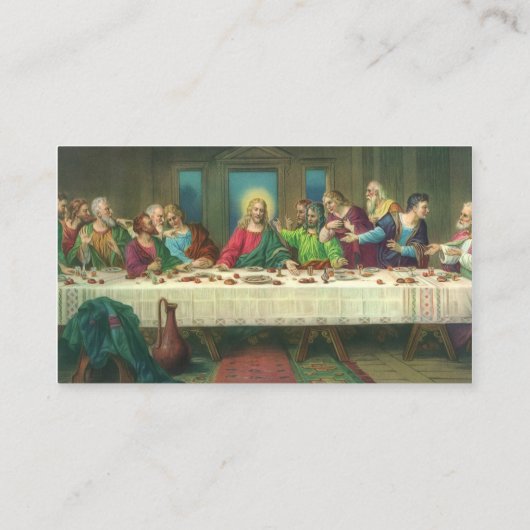 De laatste Supper oorspronkelijk door Leonardo da  Visitekaartje (Achterkant)