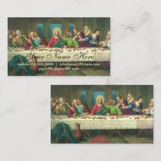De laatste Supper oorspronkelijk door Leonardo da  Visitekaartje (Voorkant / Achterkant)