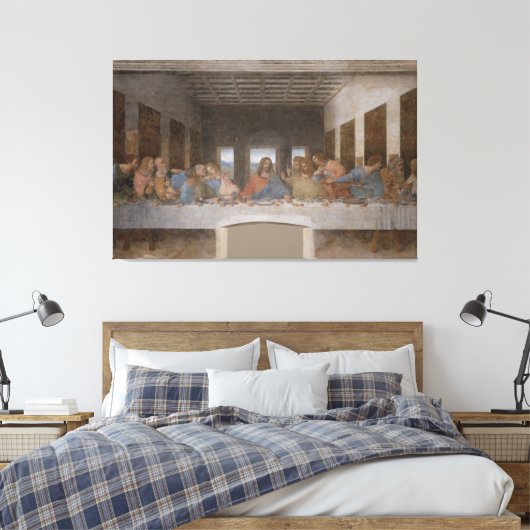 De laatste Supper/Última Cena van Leonardo da Vinc Canvas Afdruk (Insitu (Slaapkamer))