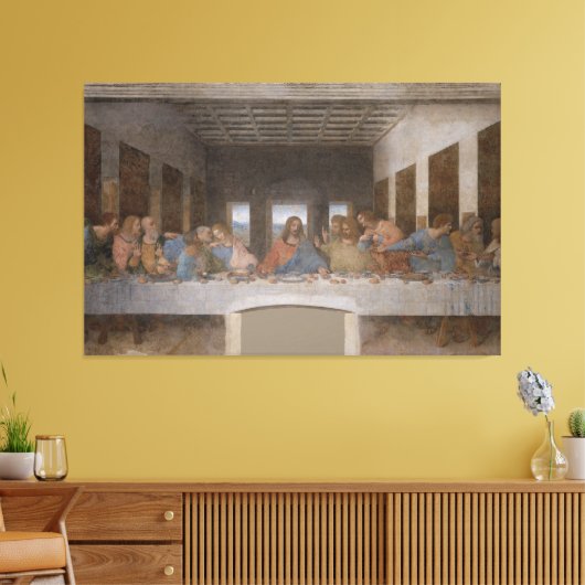 De laatste Supper/Última Cena van Leonardo da Vinc Canvas Afdruk (Insitu (Woonkamer))
