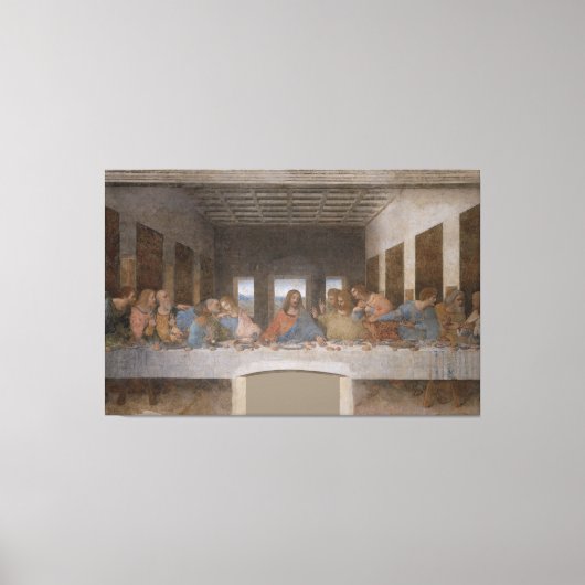 De laatste Supper/Última Cena van Leonardo da Vinc Canvas Afdruk (Voorkant)