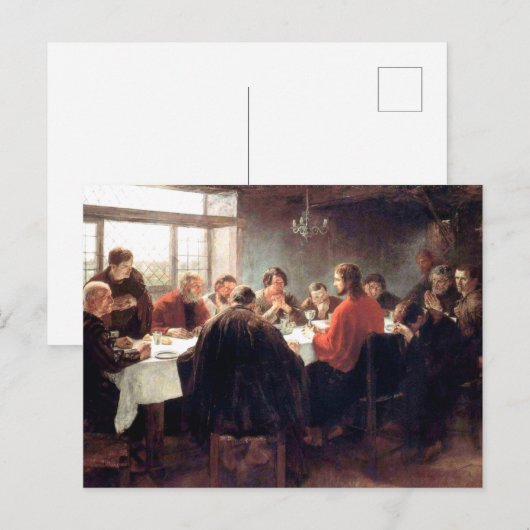 De laatste Supper van Fritz Von Uhde 1886 Briefkaart (Voorkant / Achterkant)