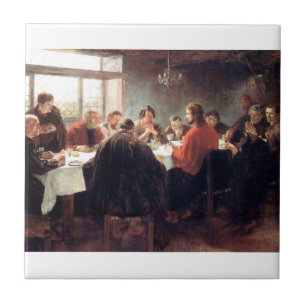 De laatste Supper van Fritz Von Uhde 1886 Tegeltje