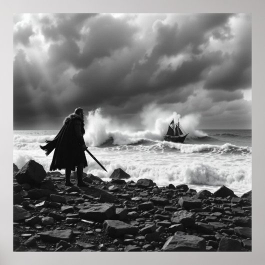 De laatste tribune van de Viking - Charcoal Art of Poster (Voorkant)