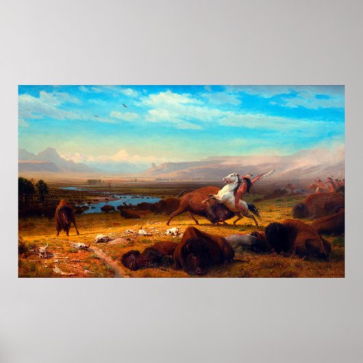 De laatste van de bizons Albert Bierstadt 1888 Poster (Voorkant)