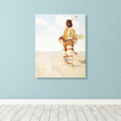 De laatste van zijn Race De Verdwijnende Amerikaan Canvas Afdruk (Insitu (Houten vloer))