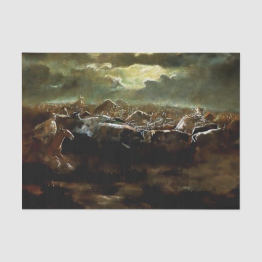 “De laatste verdediging” Westerse kunst van Charle Tissuepapier (Voorkant)