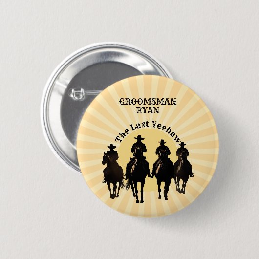 De Laatste Yeehaw Cowboy Zonsondergang  Bruidsjonk Ronde Button 5,7 Cm (Voorkant /achterkant)