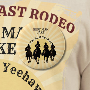 De Laatste Yeehaw Cowboy Zonsondergang Getuige Bru Ronde Button 5,7 Cm