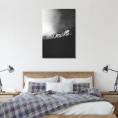 De laatste zonnestralen op de berg in zwart-wit canvas afdruk (Insitu (Slaapkamer))