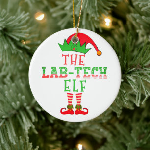 De Lab Tech Elf kerstfamilie komt overeen met Paja Keramisch Ornament
