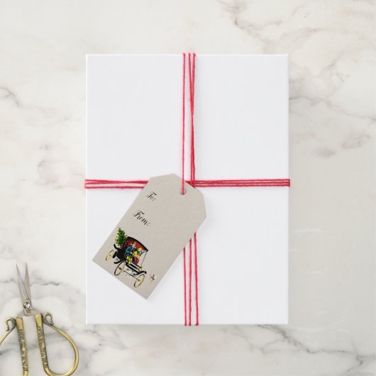 De Labels van de Gift van de Groeten van Kerstmis Cadeaulabel (Met Touw)
