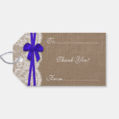 De Labels van het Collectie Rustic Blue Bow Cadeaulabel (Achterkant Horizontaal)