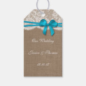 De Labels van het Collectie Rustic Blue Bow Cadeaulabel (Voorkant)