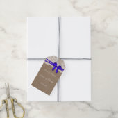 De Labels van het Collectie Rustic Blue Bow Cadeaulabel (Met Touw)