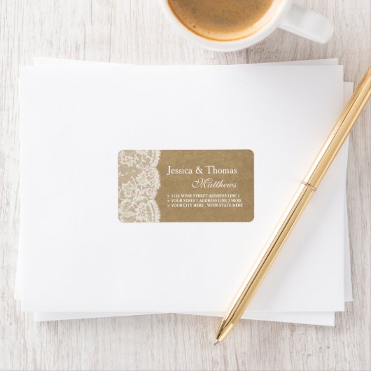 De labels voor het Collectie Kraft & Lace Wedding (Insitu)