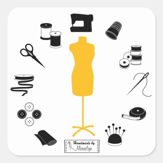 De labelsticker aanpassen vierkante sticker (Voorkant)