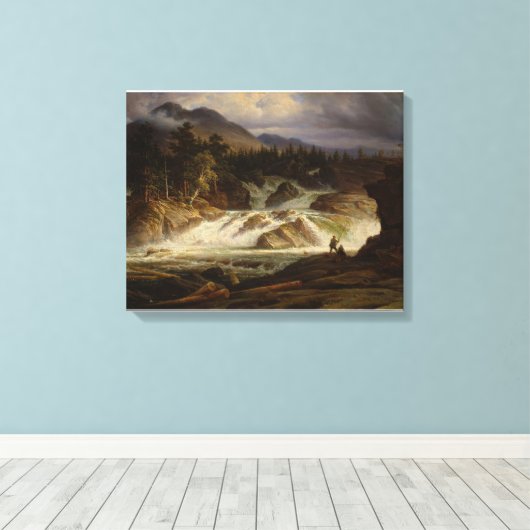 De Labro-waterval Canvas Afdruk (Insitu (Houten vloer))