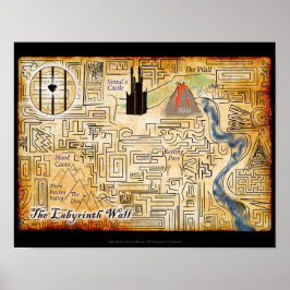 De Labyrinth Wall 14x11 Map Afdrukken Poster