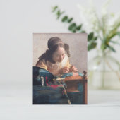 De Lacemaker door het Briefkaart Johannes Vermeer (Staand voorkant)