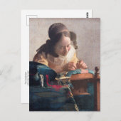 De Lacemaker door het Briefkaart Johannes Vermeer (Voorkant / Achterkant)