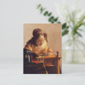 De Lacemaker door Johannes Vermeer Briefkaart (Staand voorkant)