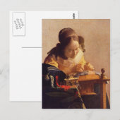 De Lacemaker door Johannes Vermeer Briefkaart (Voorkant / Achterkant)