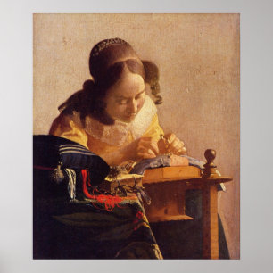 De Lacemaker door Johannes Vermeer Poster