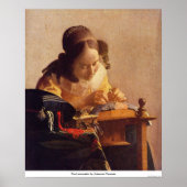 De Lacemaker door Johannes Vermeer Poster (Voorkant)