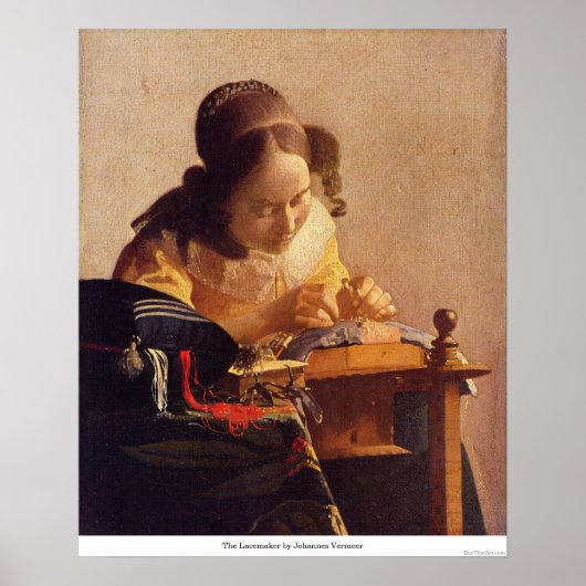 De Lacemaker door Johannes Vermeer Poster (Voorkant)