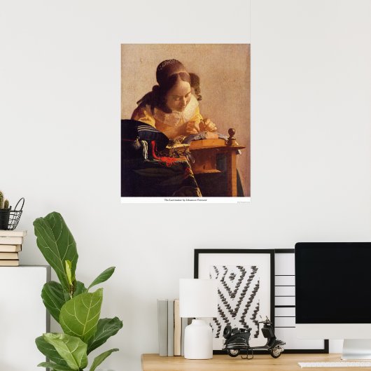 De Lacemaker door Johannes Vermeer Poster (Thuiskantoor)