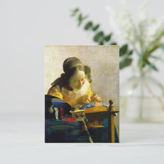 De Lacemaker Jan Johannes Vermeer Briefkaart (Staand voorkant)
