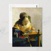De Lacemaker Jan Johannes Vermeer Briefkaart (Voorkant / Achterkant)
