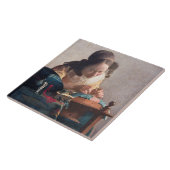 De Lacemaker, Johannes Vermeer Tegeltje (Zijkant)