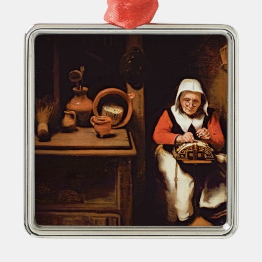 De lacemaker metalen ornament (Voorkant)