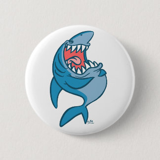 De lach Shark cartoon knoopbadge Ronde Button 5,7 Cm