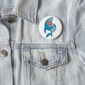 De lach Shark cartoon knoopbadge Ronde Button 5,7 Cm (In situ)