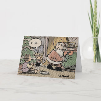 De lach-uit-Luide Katten stelen Kerstmis Feestdagen Kaart