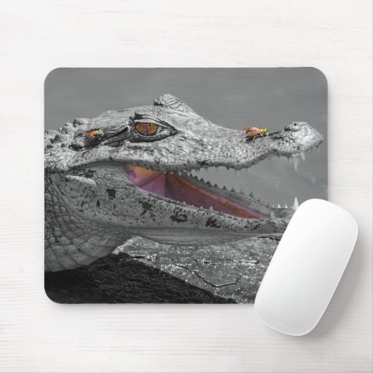 De lachende krokodil en de vliegen - Costa Rica Muismat (Met muis)
