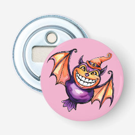 De lachende vleermuis button flesopener